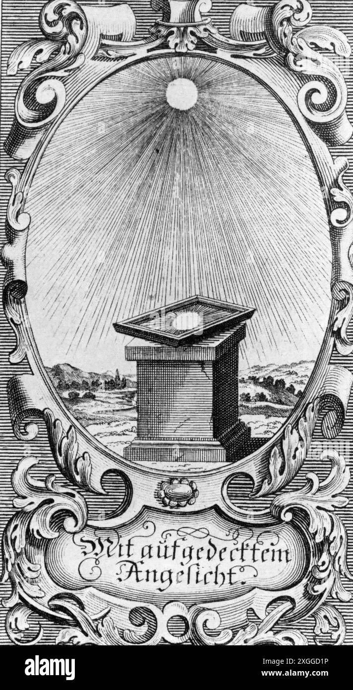 Horloge, cadran solaire, avec visage découvert, après gravure sur cuivre, le DROIT D'AUTEUR DE L'ARTISTE NE DOIT PAS ÊTRE EFFACÉ Banque D'Images