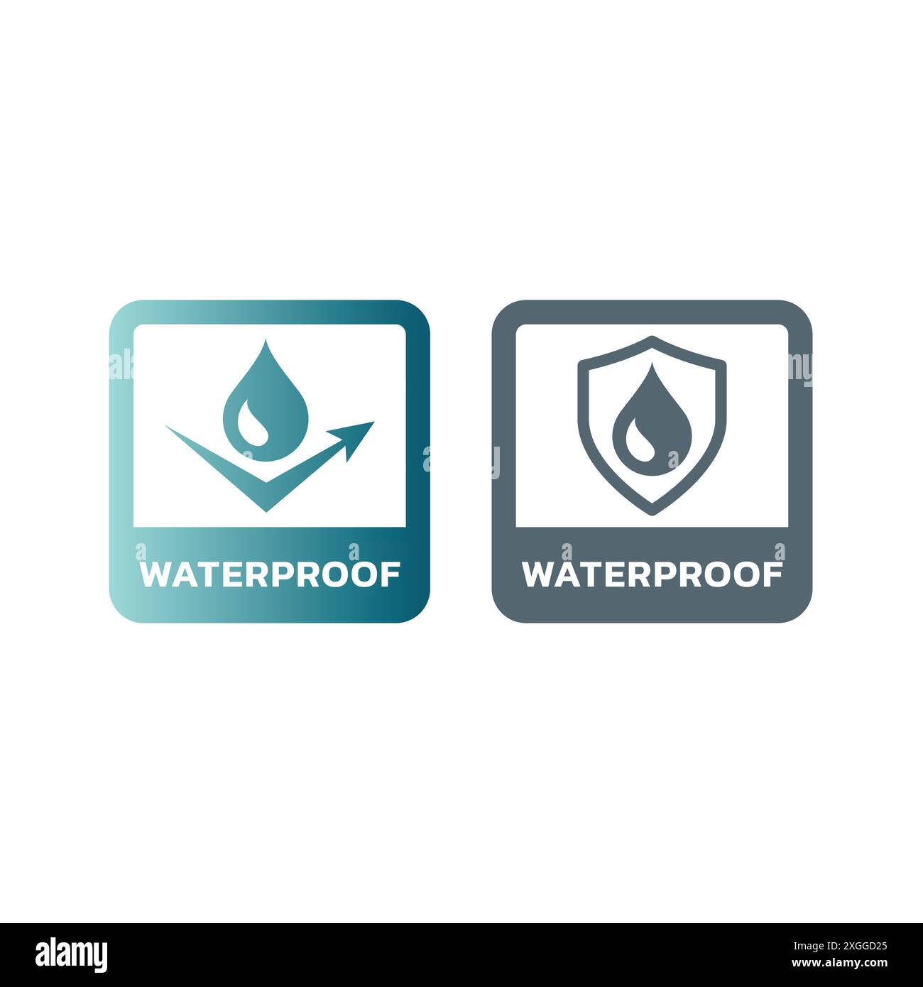 Étiquette vectorielle étanche. Les vêtements comportent un autocollant résistant à l'eau. Illustration de Vecteur