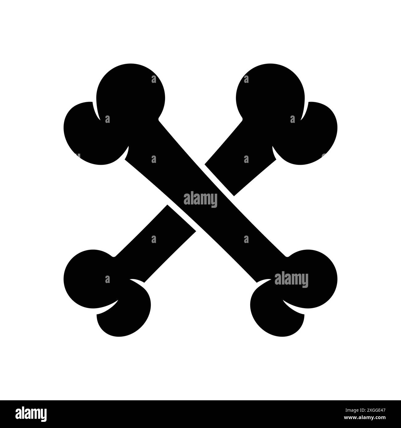 modèle de conception de vecteur d'icône d'os en fond blanc Illustration de Vecteur