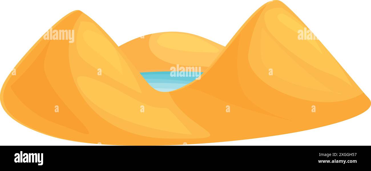 Petit plan d'eau fournissant un relief dans un paysage aride Illustration de Vecteur