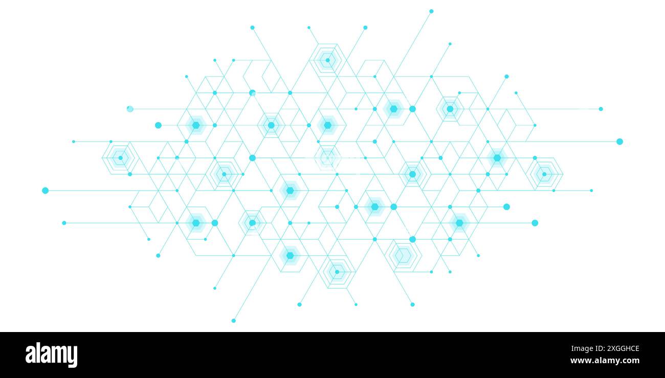 Soins de santé modernes ou conception de fond médical. Concept d'innovation en soins de santé. Bannière Web d'en-tête horizontale. Fond géométrique abstrait avec Illustration de Vecteur
