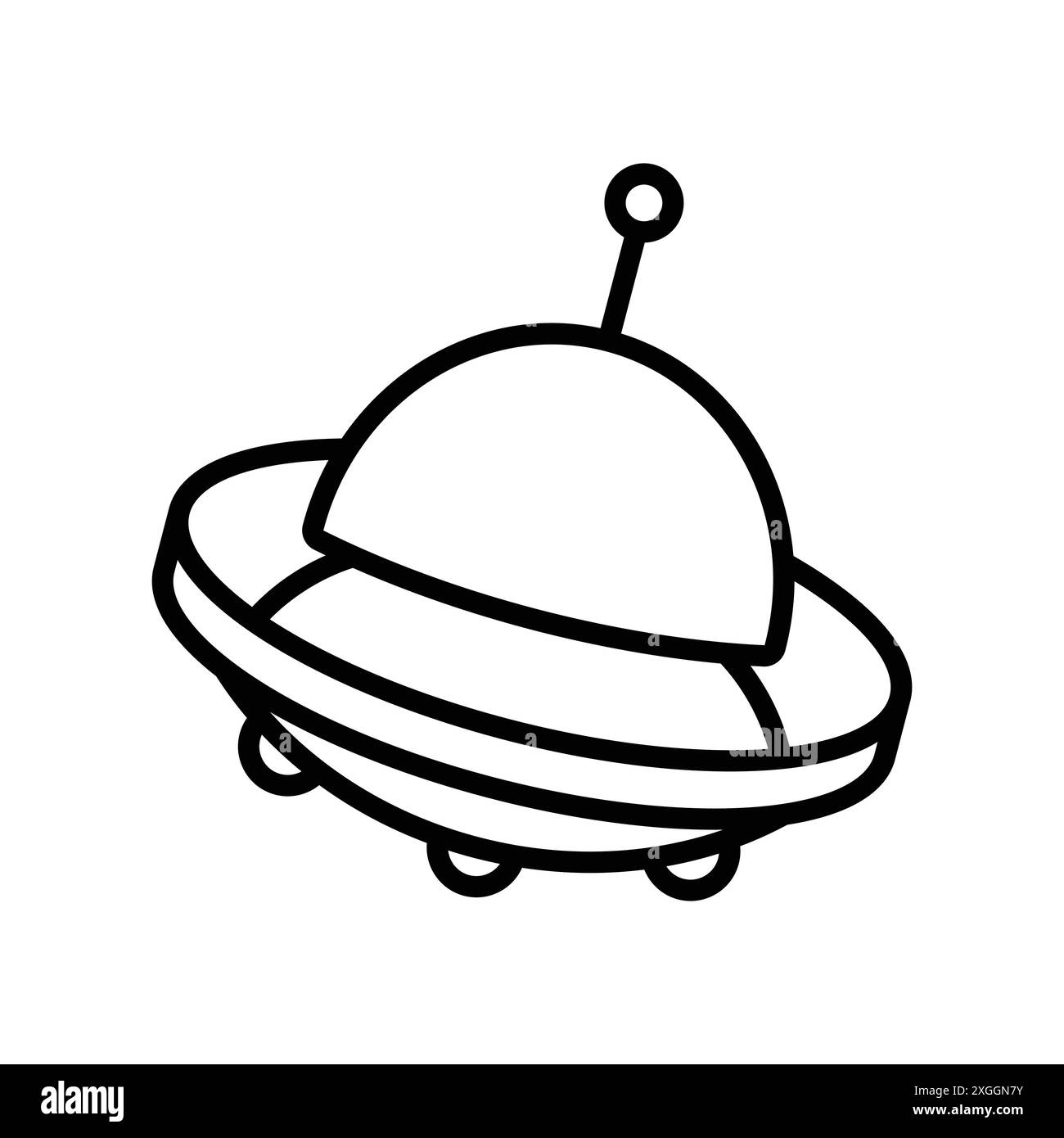 modèle de conception de vecteur d'icône d'ovni en fond blanc Illustration de Vecteur