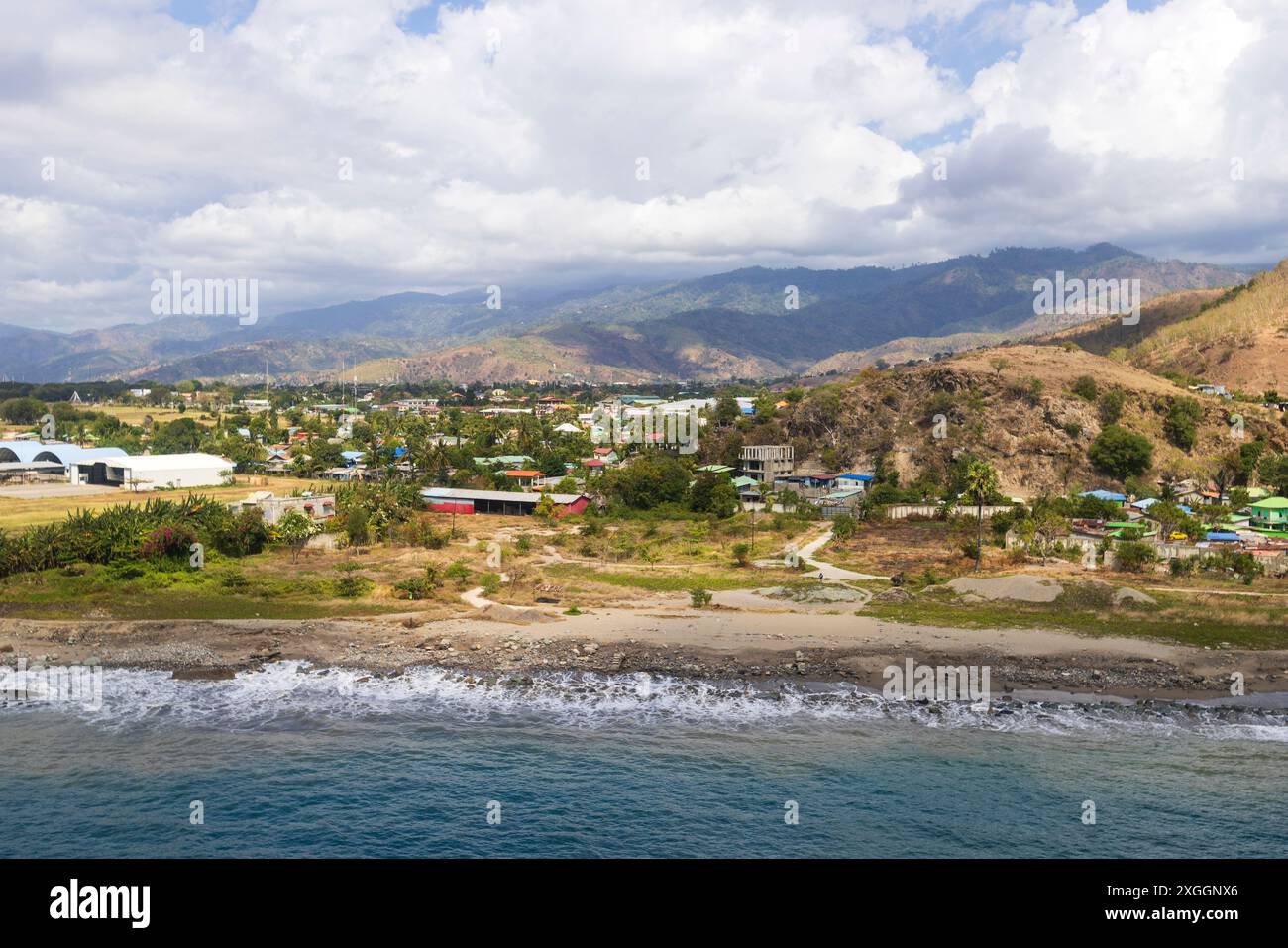 Vue aérienne d'une partie de Dili, Timor-Leste Banque D'Images