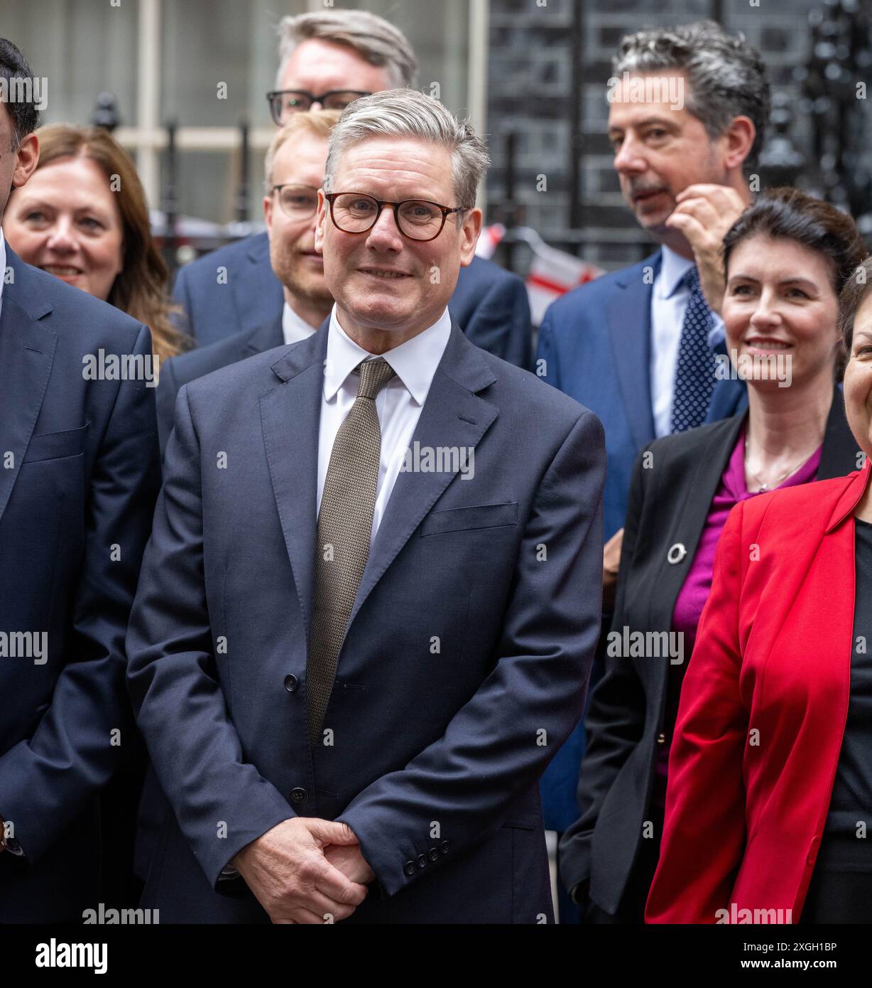 Londres, Royaume-Uni. 9 juillet 2024. Kier Starmer, premier ministre, rejoint Anas Sarwar, leader syndical écossais et nouveau député travailliste écossais devant le 10 Downing Street Londres crédit : Ian Davidson/Alamy Live News Banque D'Images