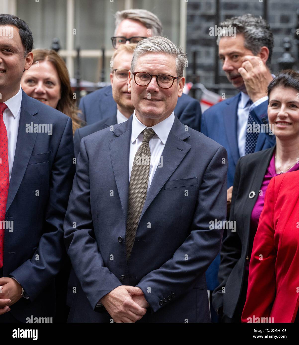 Londres, Royaume-Uni. 9 juillet 2024. Kier Starmer, premier ministre, rejoint Anas Sarwar, leader syndical écossais et nouveau député travailliste écossais devant le 10 Downing Street Londres crédit : Ian Davidson/Alamy Live News Banque D'Images