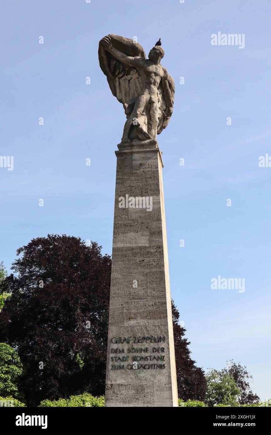 Mémorial Graf Zeppelin à Constance, lac de Constance en Allemagne en été Banque D'Images