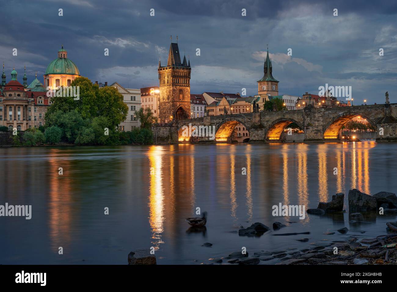 Le pont Charles à Prague, République Tchèque Banque D'Images