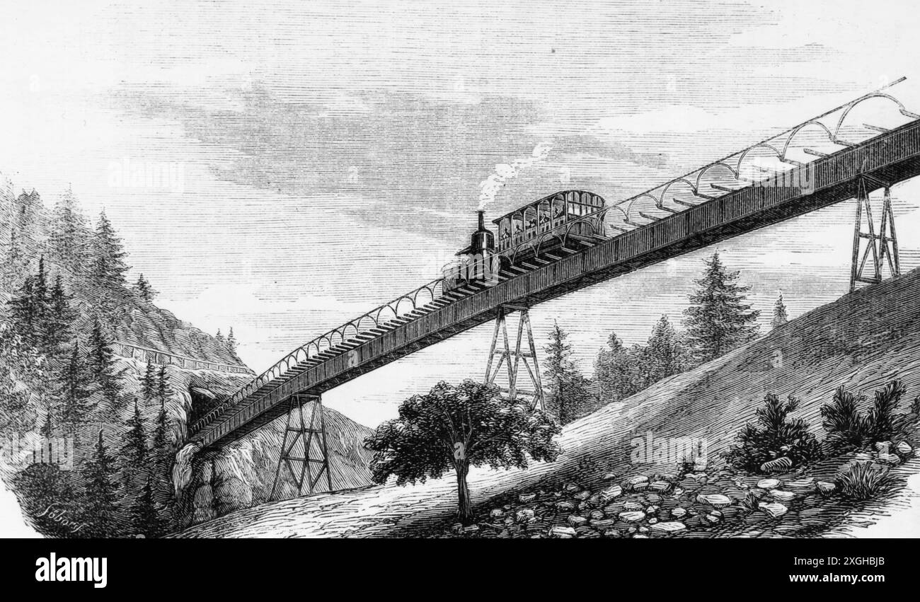 Transport / transport, chemin de fer, chemin de fer de Rigi, de Vitznau à Rigi Kulm, pont Schnurtobel, LE DROIT D'AUTEUR DE L'ARTISTE NE DOIT PAS ÊTRE EFFACÉ Banque D'Images