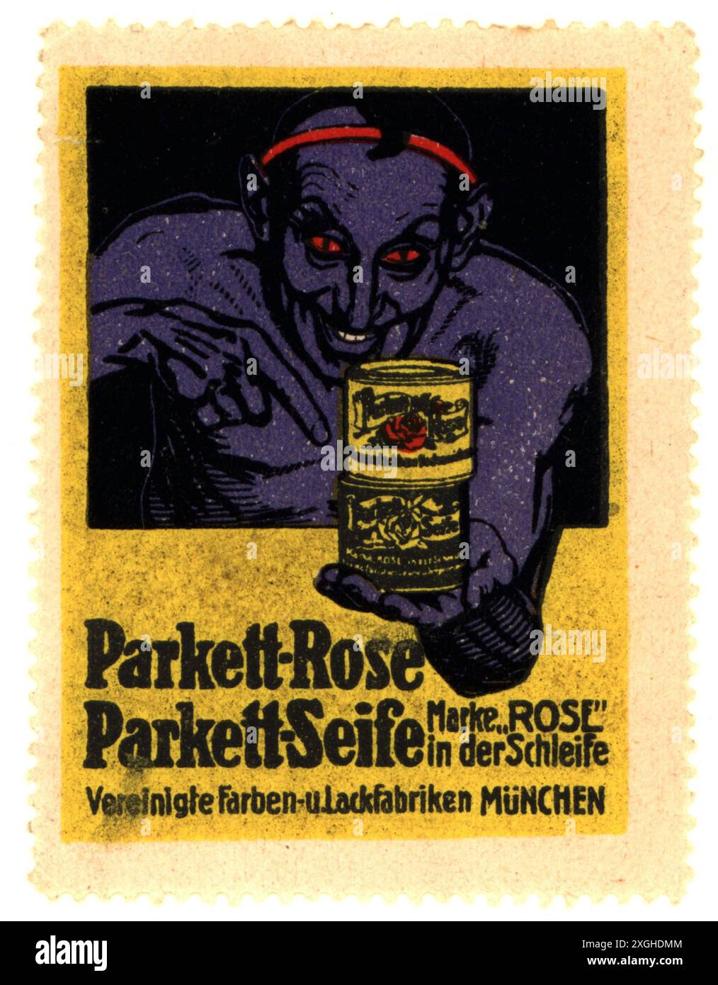Publicité, articles pour la maison, produit de nettoyage Parkett-Rose, Vereinigte Farben- und Lackfabriken, Munich, INFORMATIONS-AUTORISATION-DROITS-SUPPLÉMENTAIRES-NON-DISPONIBLE Banque D'Images