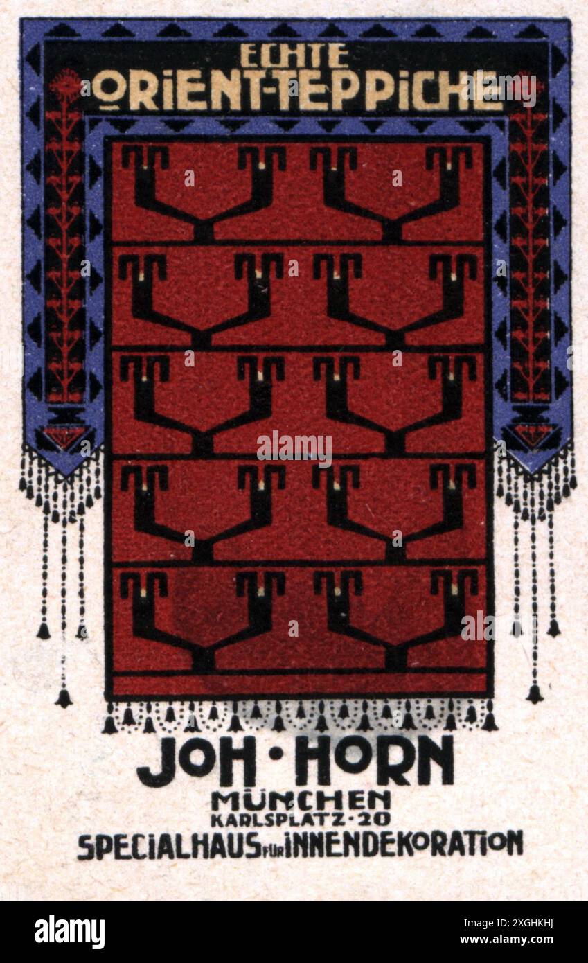 Publicité, ameublement, tapis orientaux authentiques, Joh. Horn, magasin spécial décoration intérieure, DROITS-AUTORISATION-SUPPLÉMENTAIRES-INFO-NON-DISPONIBLE Banque D'Images