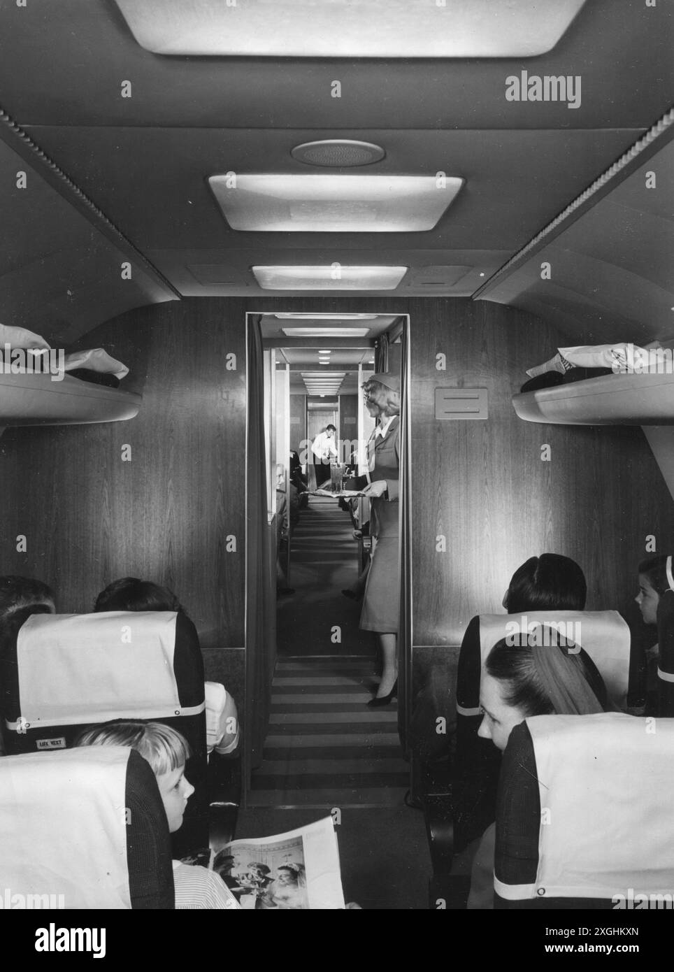 Transport, aviation, avions, vue intérieure, Lockheed l-1049 Super Constellation, ADDITIONAL-RIGHTS-CLEARANCE-INFO-NOT-AVAILABLE Banque D'Images