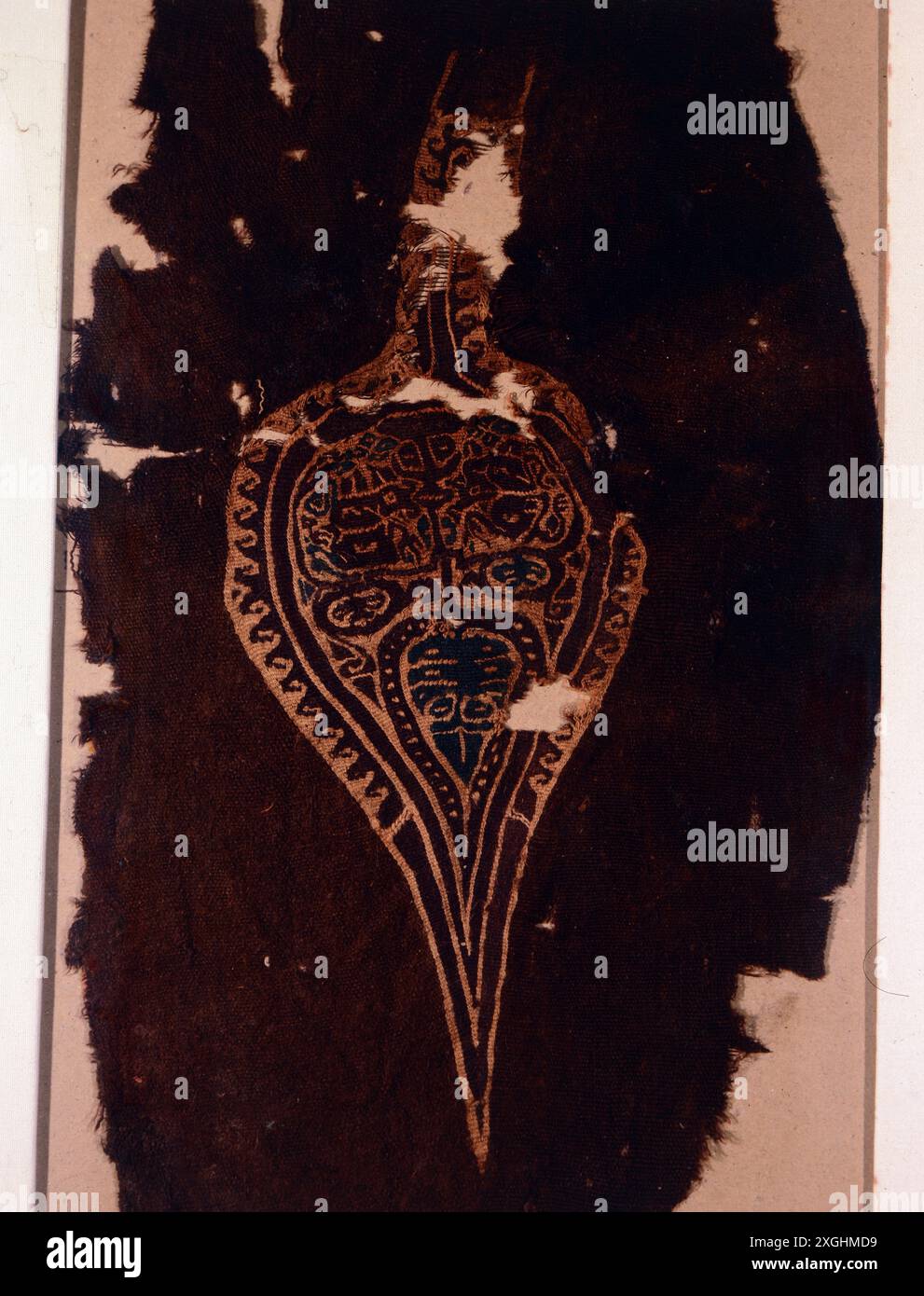 Beaux-arts, beaux-arts coptes, textiles, palmette, 3ème / 4ème siècle, tissé, musée du textile souabe, LE DROIT D'AUTEUR DE L'ARTISTE NE DOIT PAS ÊTRE EFFACÉ Banque D'Images