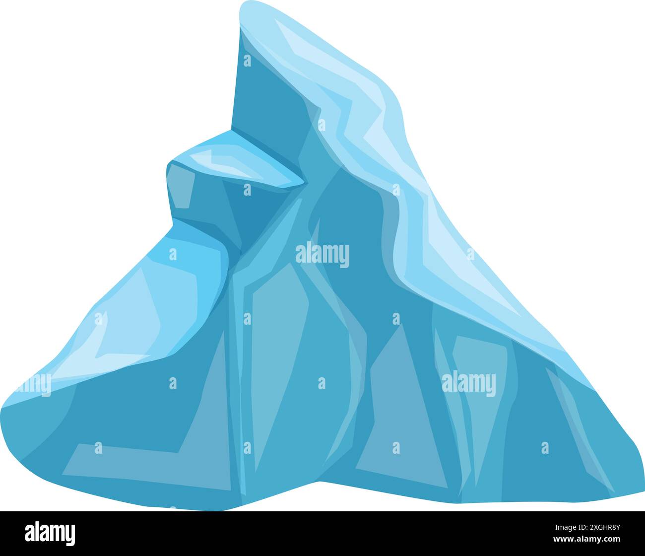 Gros iceberg flottant sur la surface de l'eau, énorme morceau de glace, élément de paysage naturel pour l'Arctique, conception antarctique Illustration de Vecteur