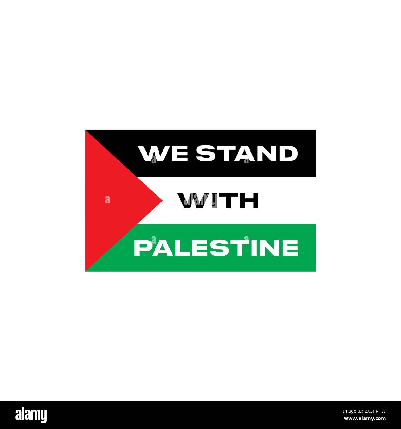 Nous nous tenons avec le lettrage Palestine sur le vecteur de drapeau national Illustration de Vecteur