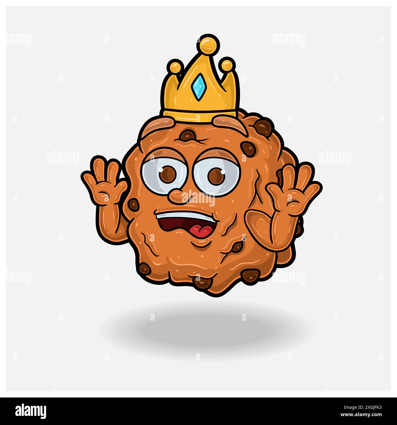 Cookies avec une expression choquée. Personnage de dessin animé mascotte pour saveur, souche, étiquette et produit d'emballage. Illustration vectorielle Illustration de Vecteur