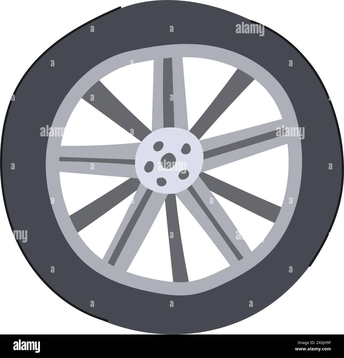 illustration vectorielle de dessin animé de voiture de roue noire Illustration de Vecteur