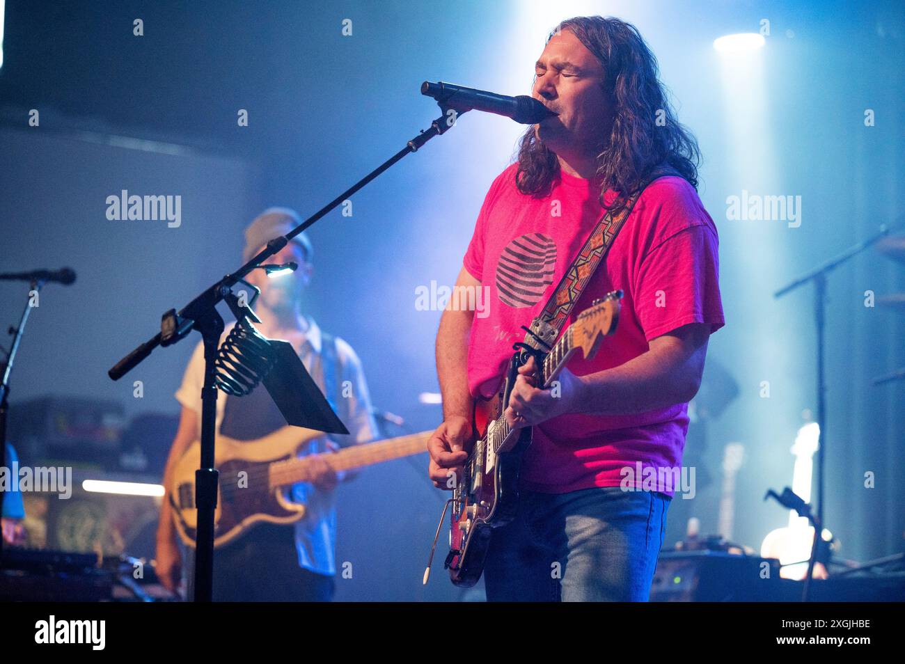 Manchester, Royaume-Uni. 08 juillet 2024. Adam Granduciel, David Hartley, Robbie Bennett, Charlie Hall, Jon Natchez, Anthony Lamarca et Eliza Hardy Jones de th Banque D'Images