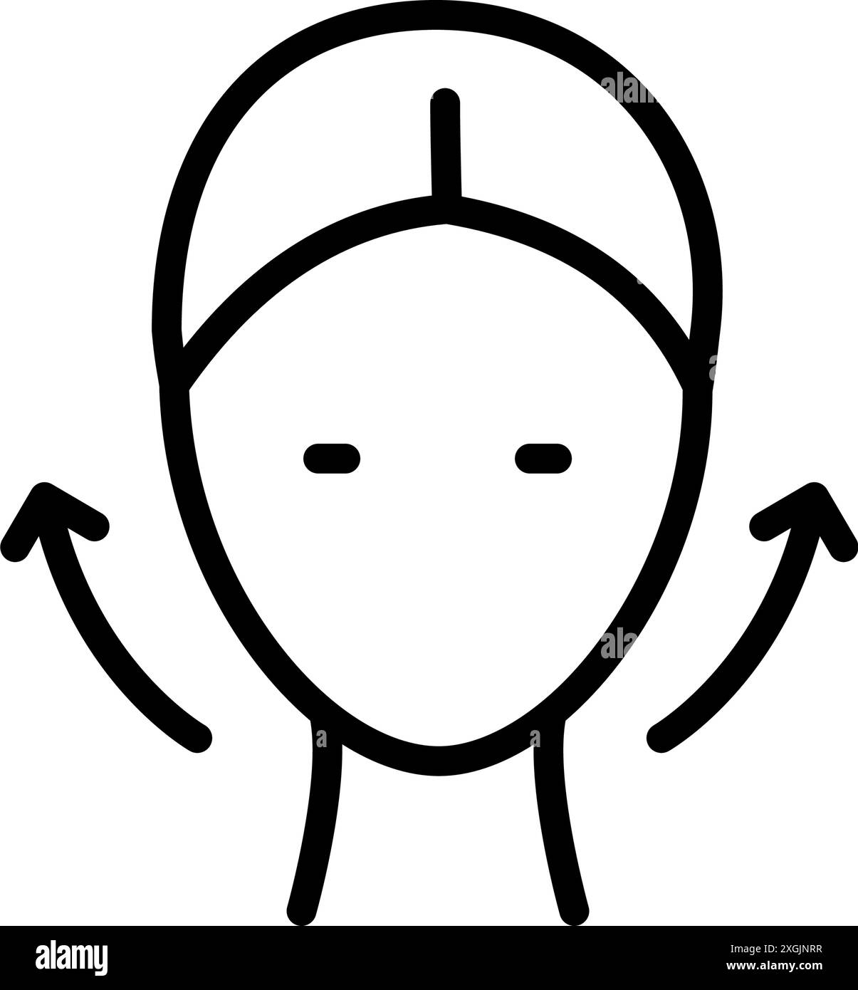 Icône visage et ligne beauté. Pictogramme vectoriel de cosmétologie esthétique, soins de la peau anti âge. Simple signe de contour pour la clinique de chirurgie plastique. Masseur facial Illustration de Vecteur