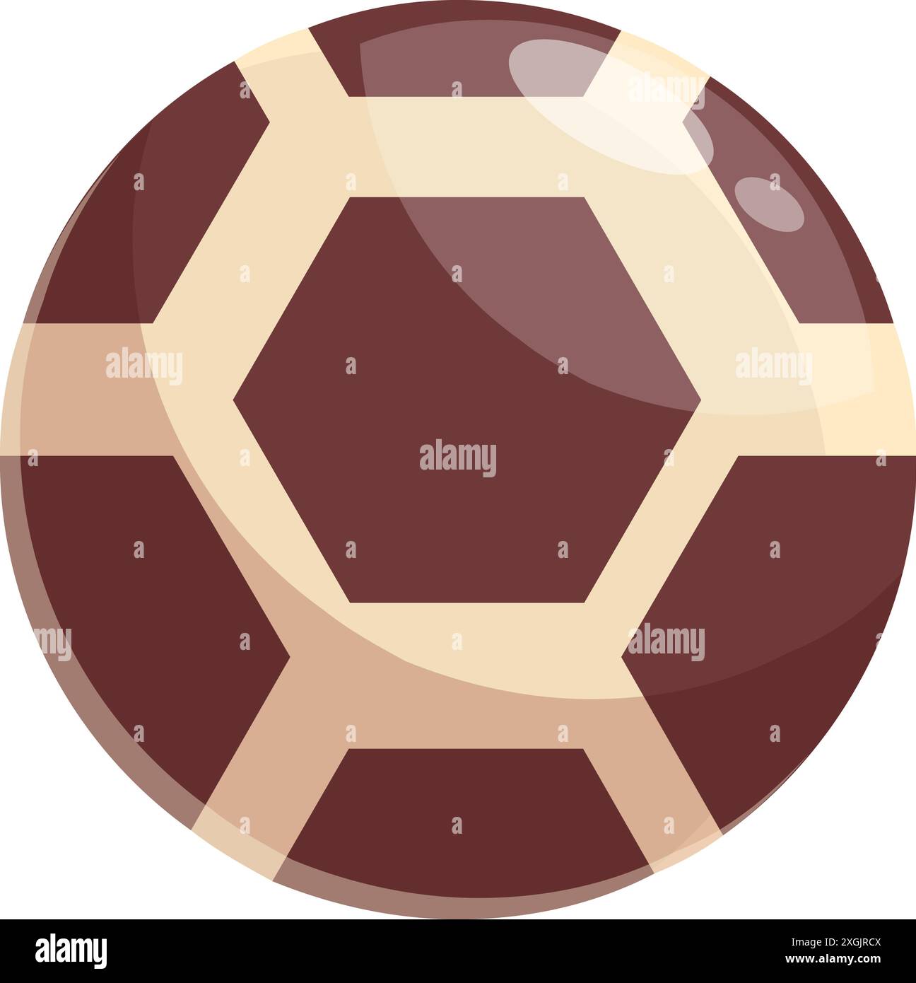 Ballon de football marron et beige représentant l'esprit d'équipe et la compétition Illustration de Vecteur