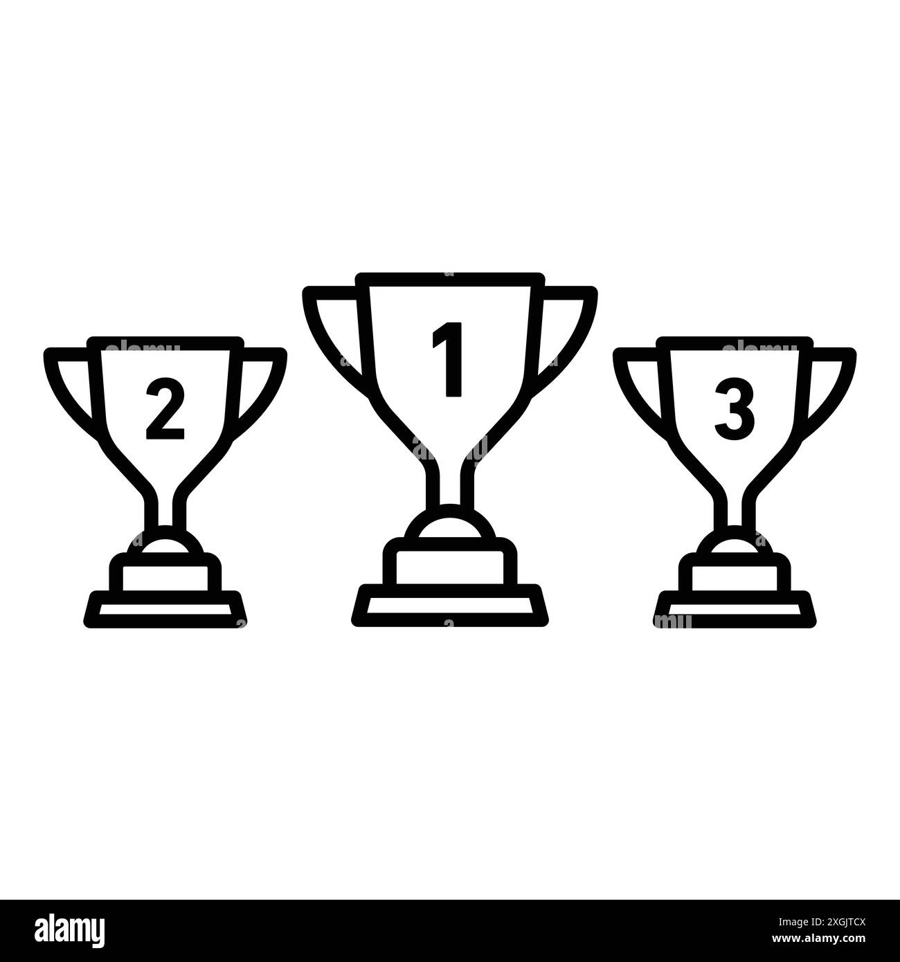 Premier deuxième troisième prix Trophy Cup icône vecteur logo collection pour l'interface utilisateur de l'application Web Illustration de Vecteur