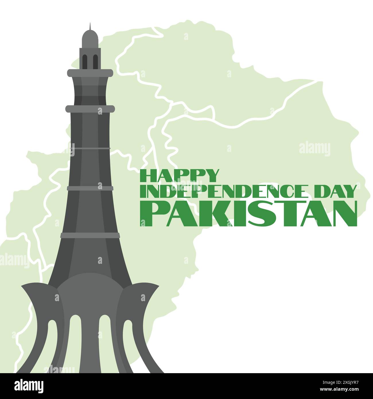 Icône vectorielle Pakistan Independence Day. Bannière du jour du Pakistan. Joyeux jour de l'indépendance Pakistan Illustration de Vecteur