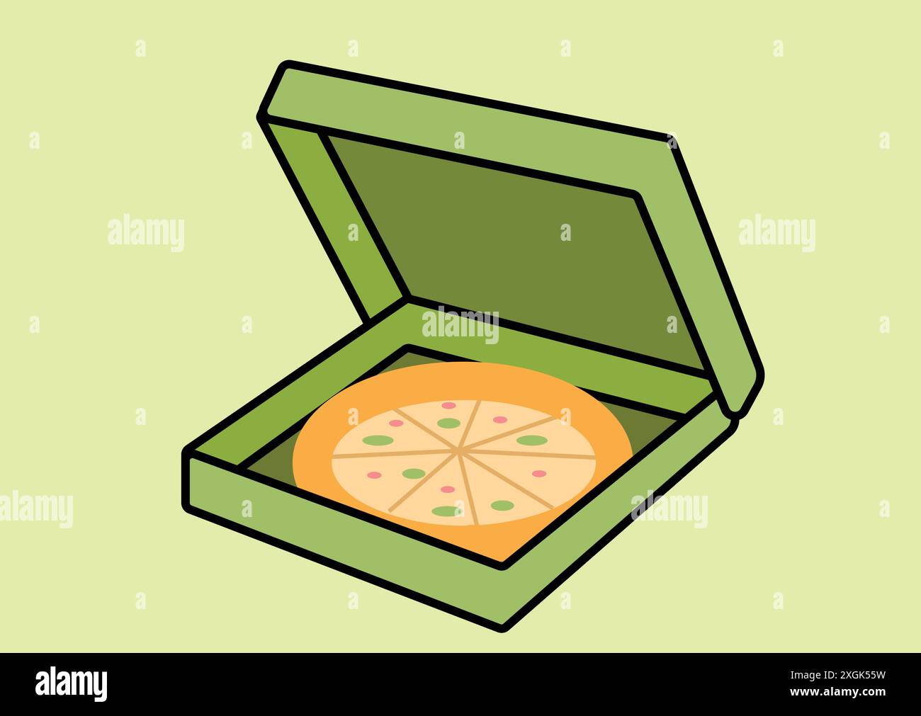 Illustration de boîte à pizza ouverte pour fast-food Illustration de Vecteur