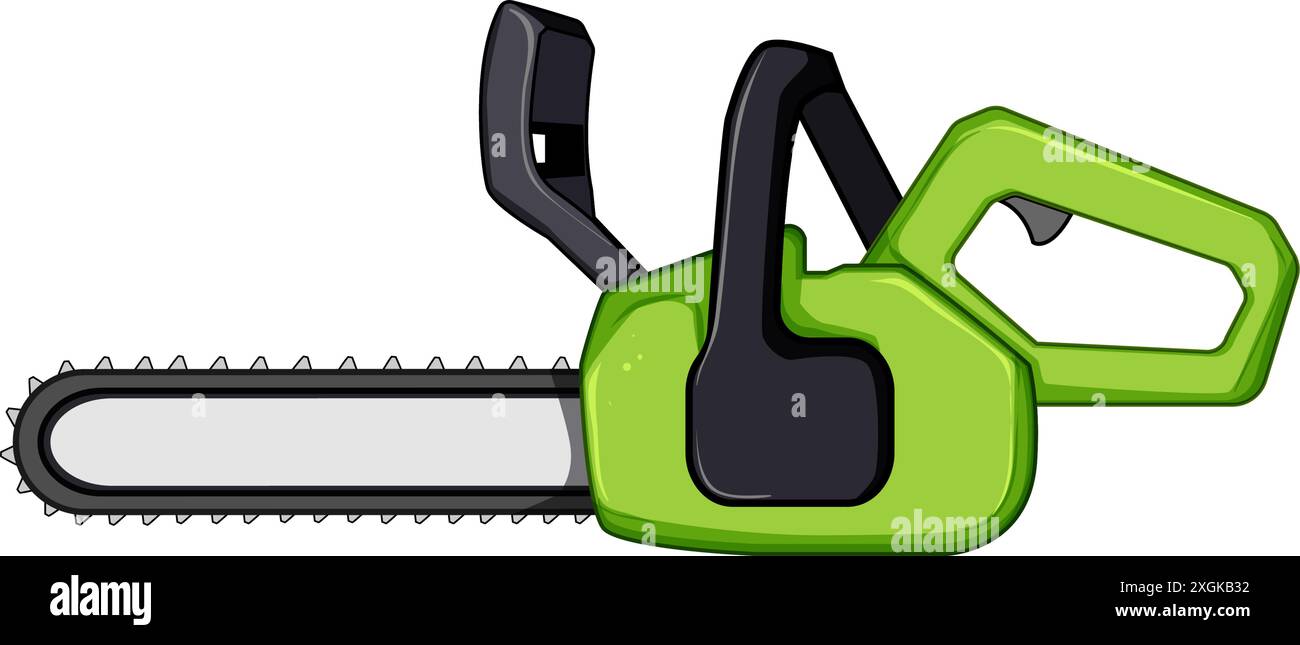 illustration vectorielle de dessin animé de tronçonneuse de puissance Illustration de Vecteur