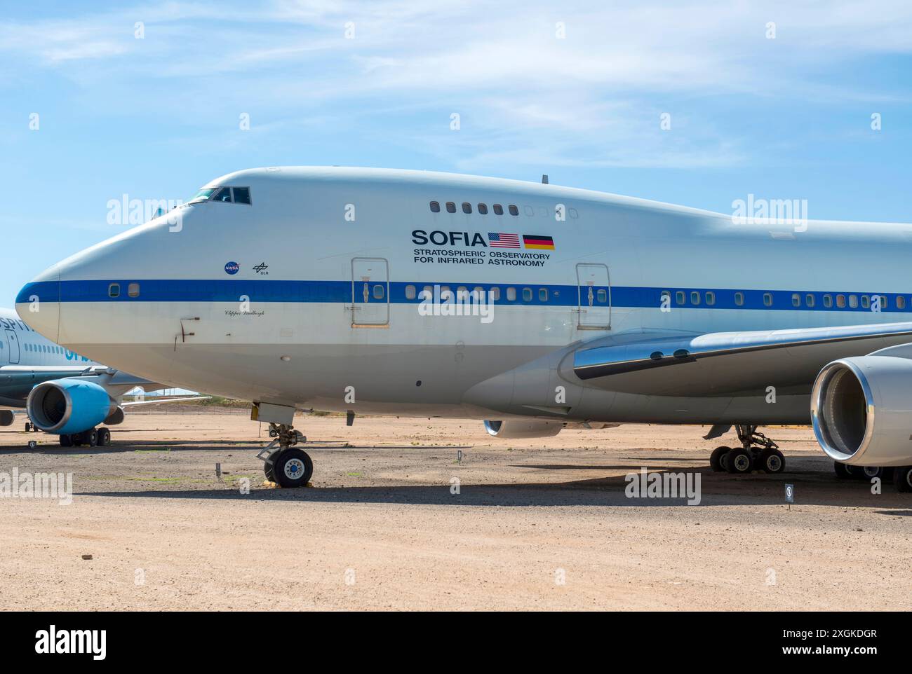 Observatoire stratégique Boeing 747SP pour les avions d'astronomie infrarouge (SOFIA) au Pima Air & Space Museum à Tucson, AZ, États-Unis Banque D'Images