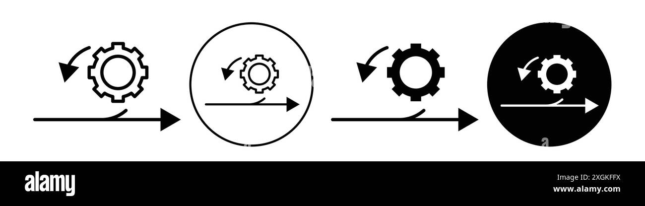 Contour vectoriel de signe de logo d'icône agile en couleur noir et blanc Illustration de Vecteur