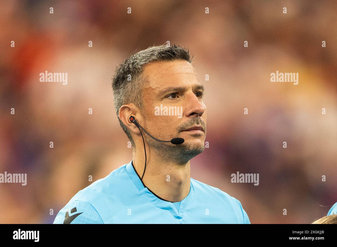 Munich, Allemagne. 09 juillet 2024. Arbitre Slavko Vinvic vu lors de la demi-finale de l'UEFA Euro 2024 entre l'Espagne et la France à l'Allianz Arena de Munich. Crédit : Gonzales photo/Alamy Live News Banque D'Images