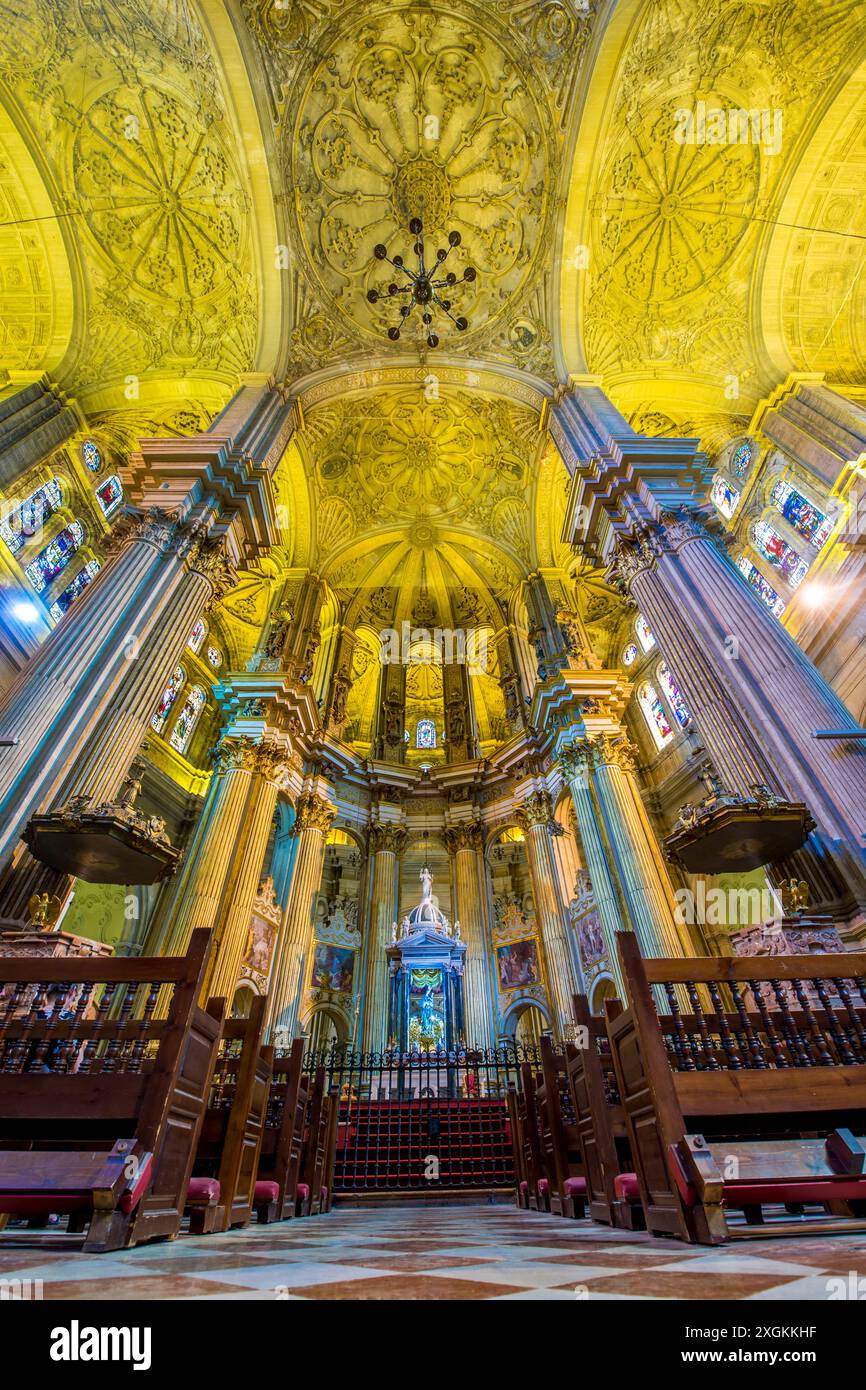 Intérieur de Santa Iglesia Catedral Basílica de la Encarnación (cathédrale de Malaga), vieille ville, malaga, Espagne. Banque D'Images