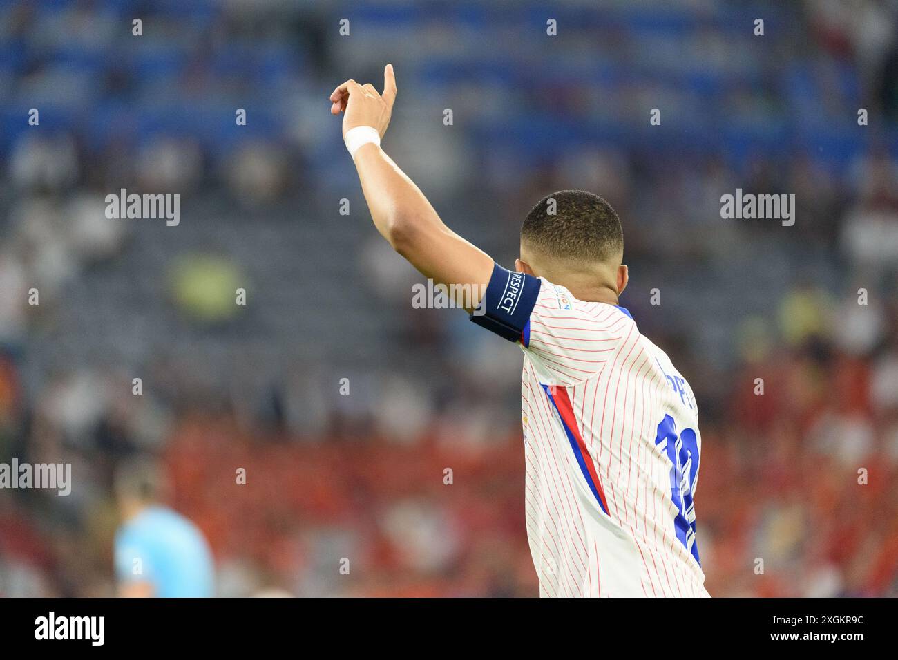 Munich, Allemagne. 09 juillet 2024. 9 juillet 2024, Munich, Bavière, Allemagne : Munich, Allemagne, 9 juillet 2024 : Kylian Mbappe (10 France) lors du match de demi-finale de l'UEFA EURO 2024 entre l'Espagne et la France à l'Arena Munich, Allemagne. (Crédit image : © Sven Beyrich/Sport Press photo via crédit : Zuma Press/Alamy Live News Banque D'Images