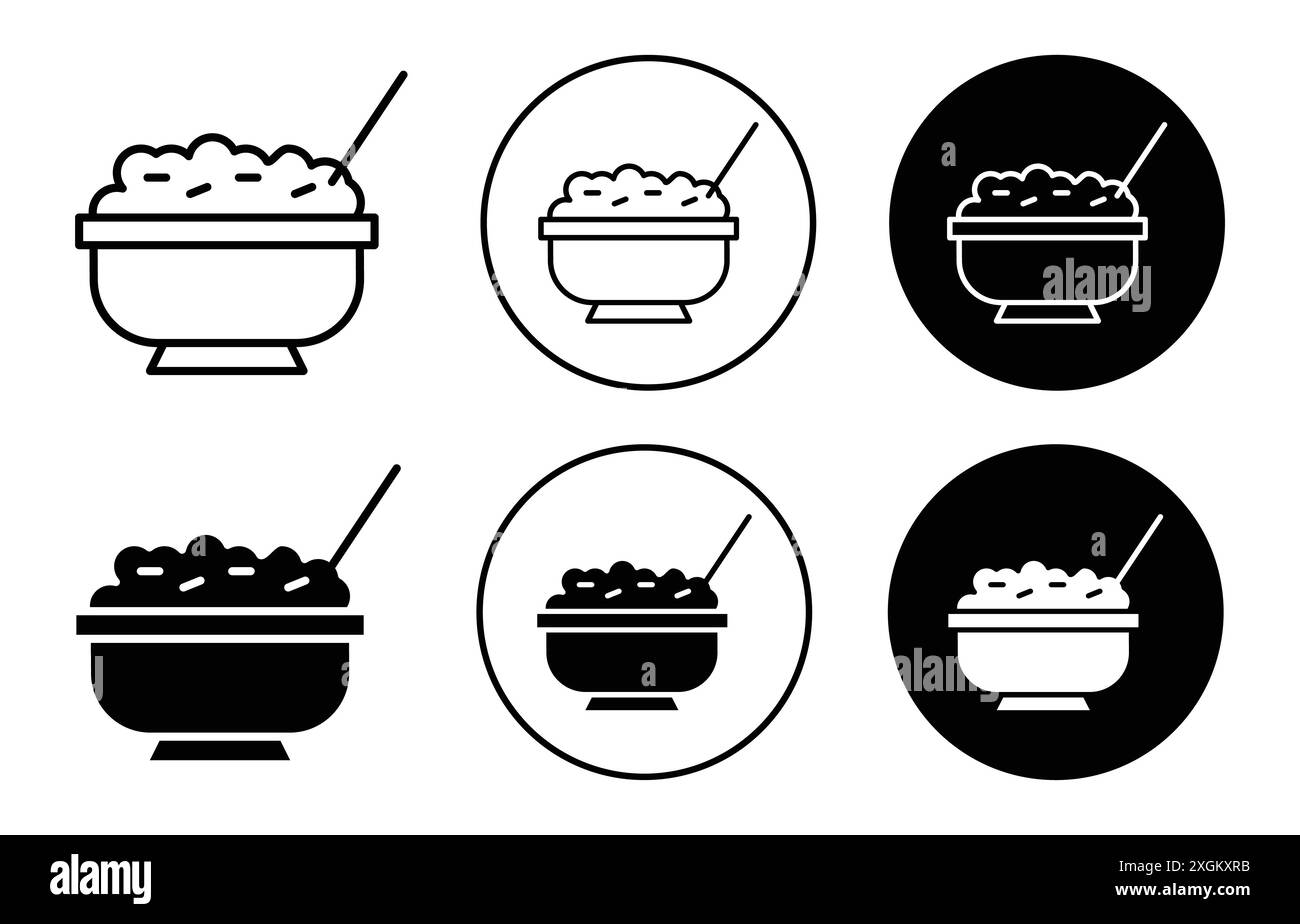 Contour de vecteur de signe de logo d'icône de granola en couleur noire et blanche Illustration de Vecteur