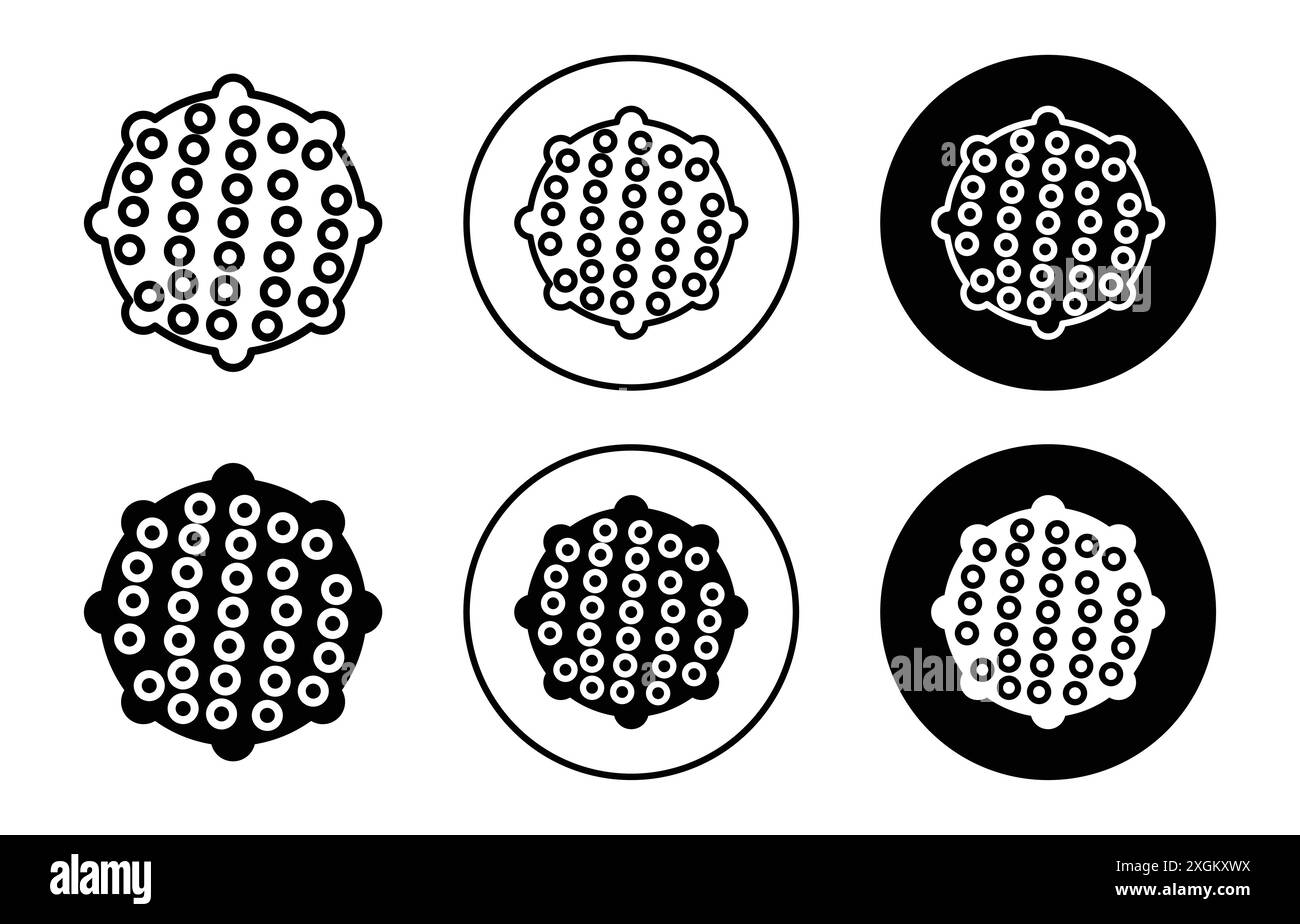 Contour de vecteur de signe de logo de boule de massage en couleur noire et blanche Illustration de Vecteur