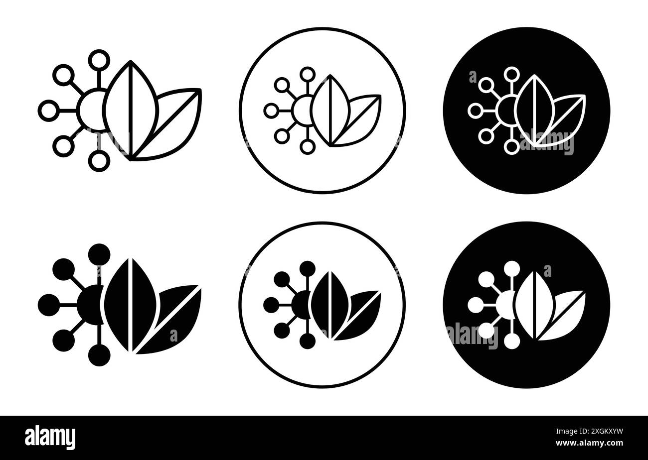 contour vectoriel de signe de logo d'icône de protéine à base de plante en noir et blanc Illustration de Vecteur