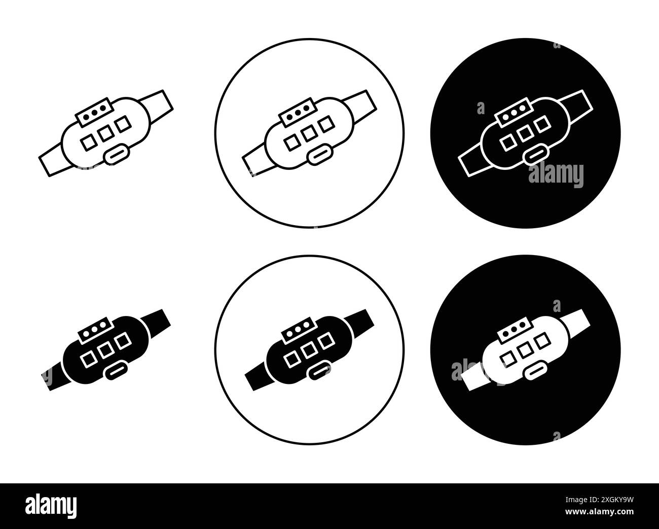 Contour vectoriel de signe de logo SmartBand en noir et blanc Illustration de Vecteur
