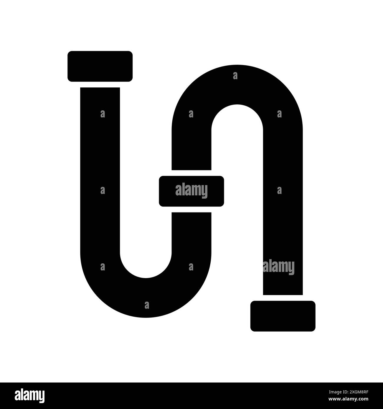 modèle de conception de vecteur d'icône de plomberie de tuyau en fond blanc Illustration de Vecteur