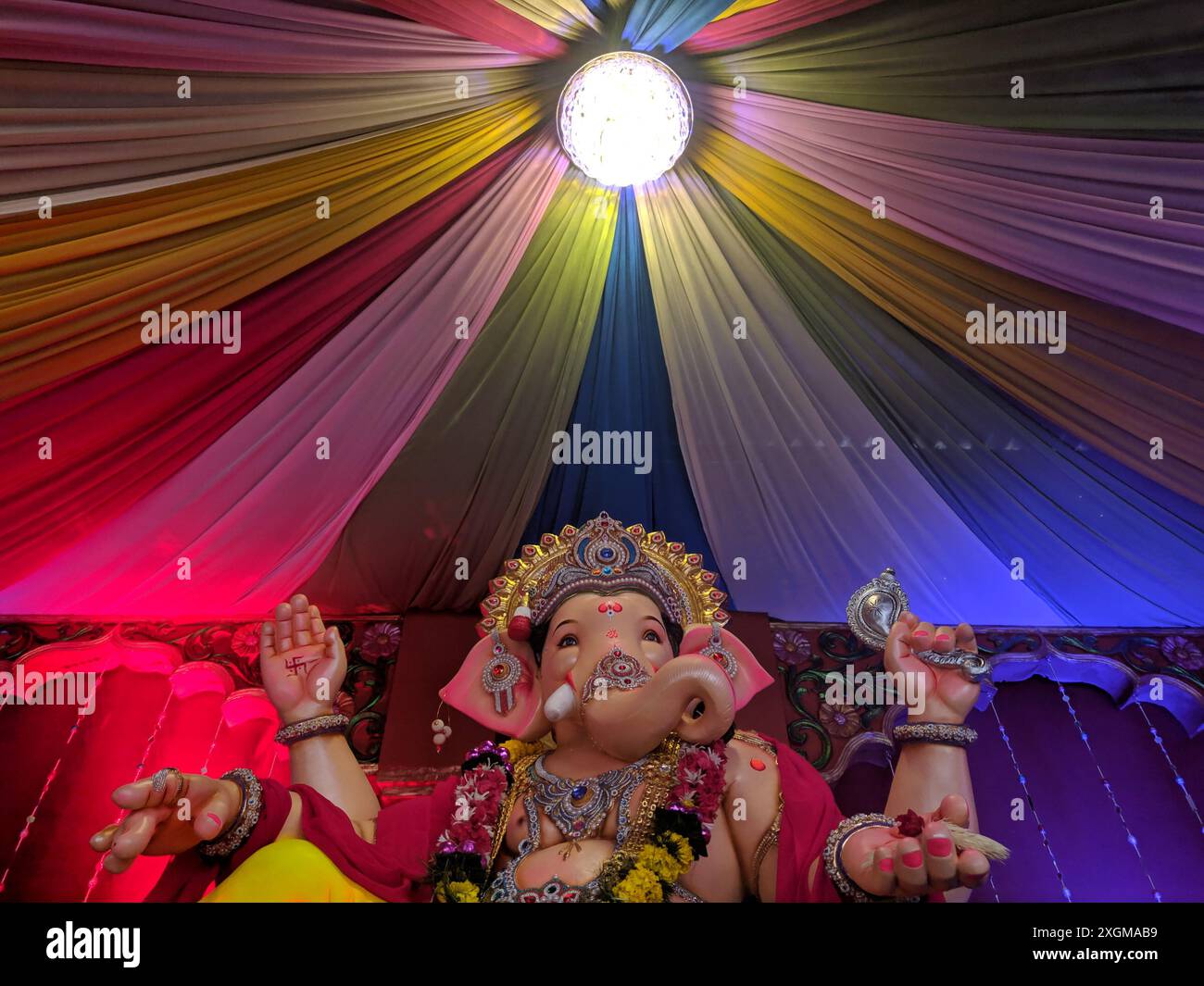 Photographie de Lord ganapati Idol, Happy Ganesh Chaturthi. Banque D'Images