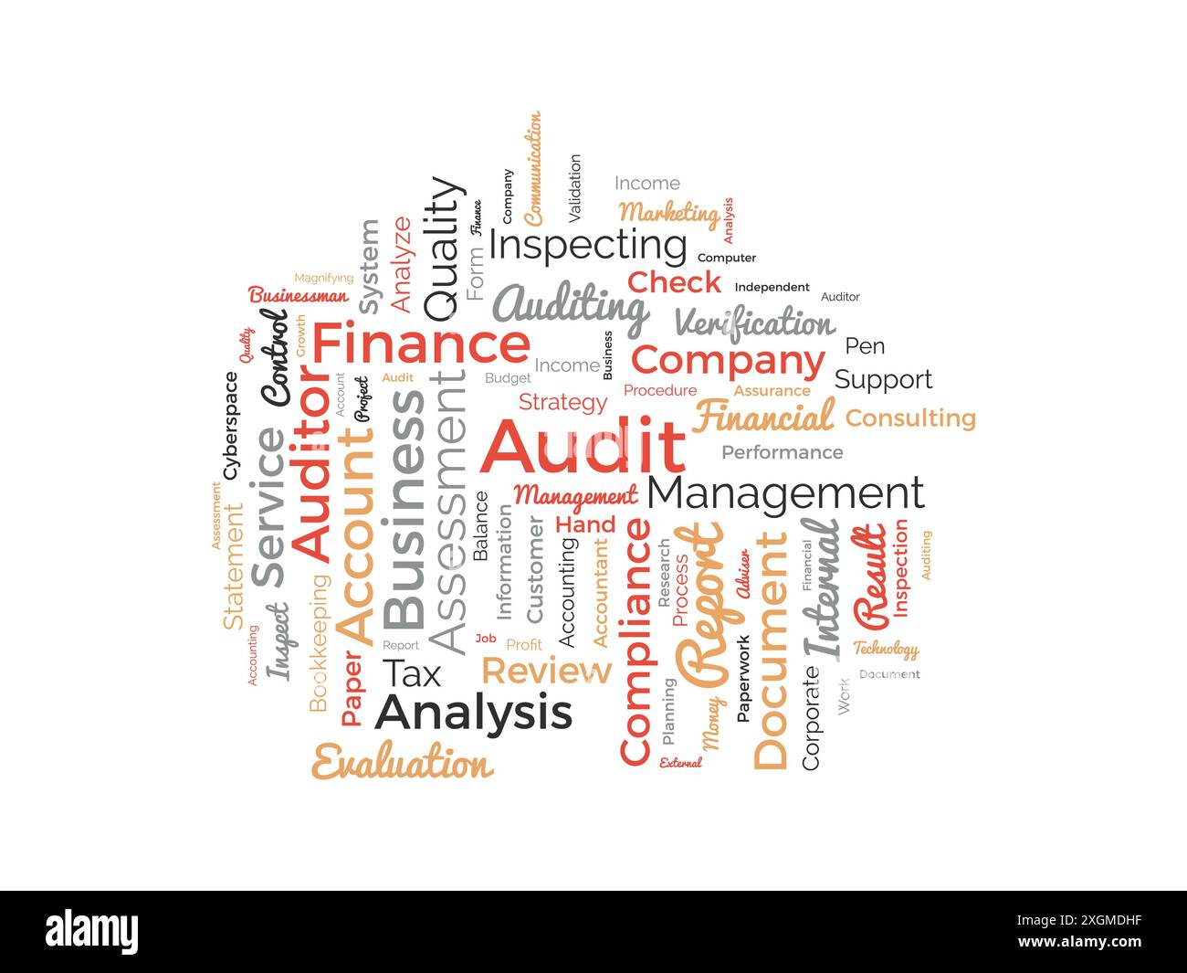 Modèle de nuage de mots d'audit. Fond de vecteur de concept d'entreprise. Illustration de Vecteur