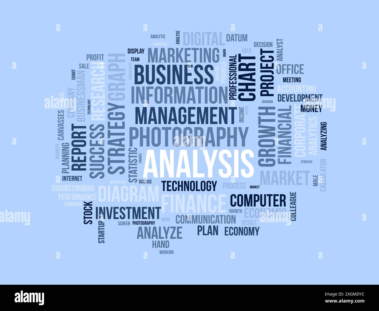Modèle de nuage de mots d'analyse. Fond de vecteur de concept d'entreprise. Illustration de Vecteur