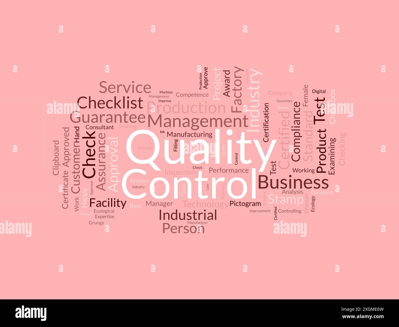 Modèle de nuage de mots de contrôle qualité. Fond de vecteur de concept d'entreprise. Illustration de Vecteur