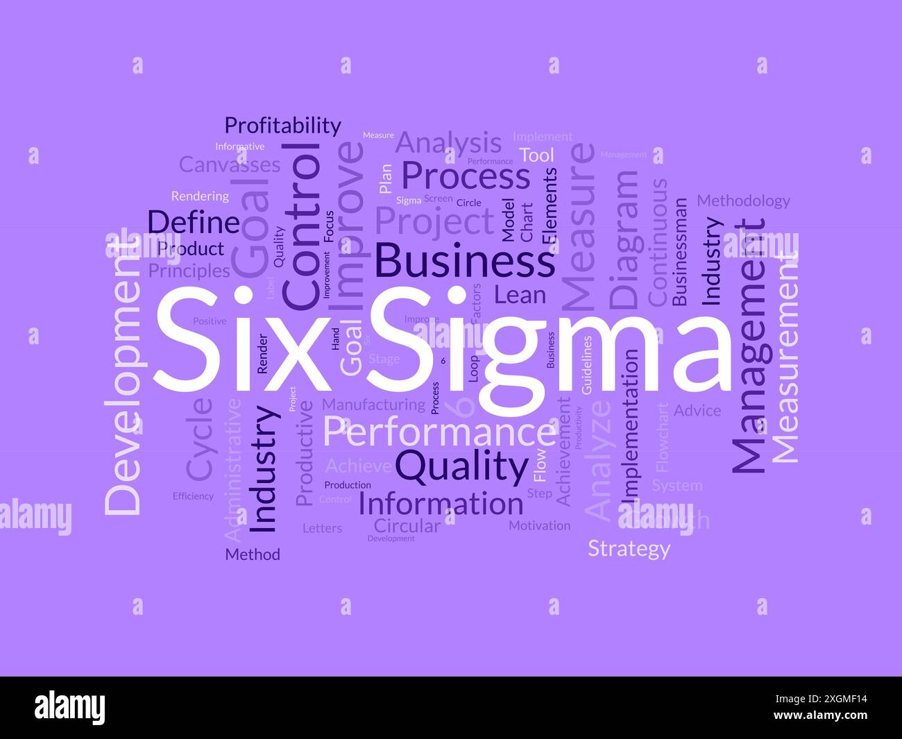 Modèle de nuage de mots six Sigma. Fond de vecteur de concept d'entreprise. Illustration de Vecteur
