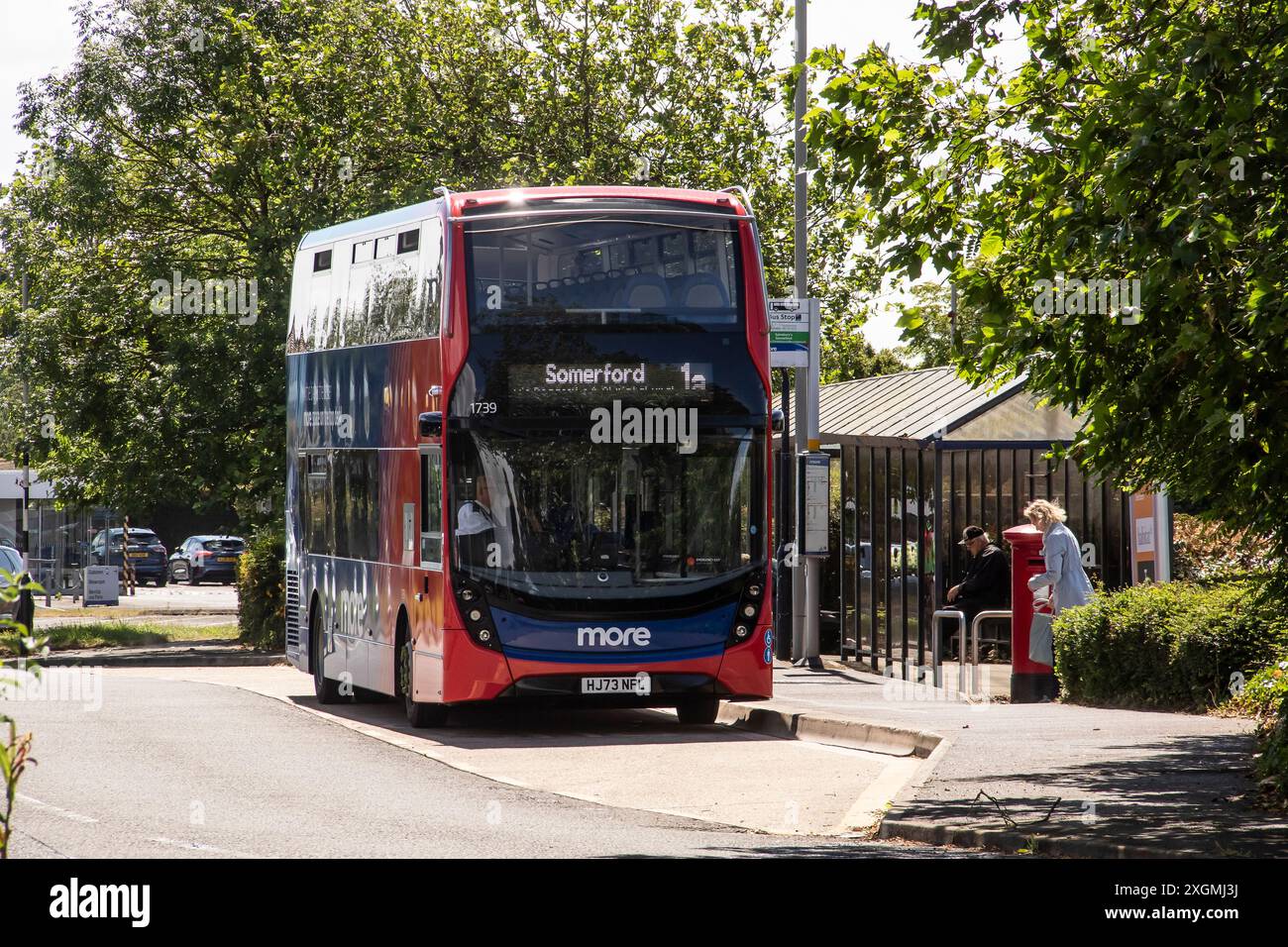 Une sélection de photographies de bus morebus montrant Lymington garage, Somerford Christchurch, à Bournemouth, un service scolaire à Pilley près de Lymington Banque D'Images