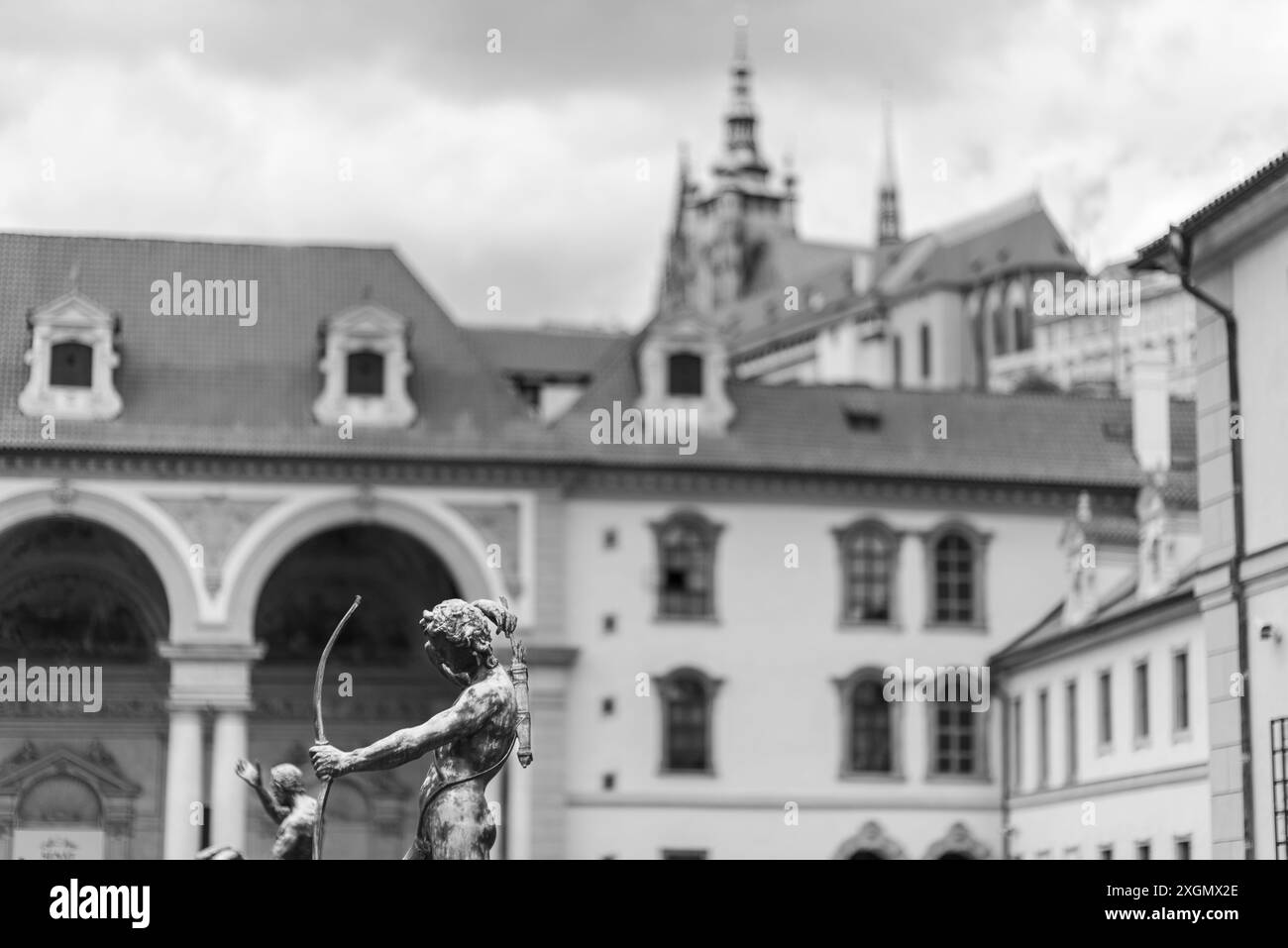 Jardin Waldstein et palais baroque Wallenstein qui abrite le Sénat de la République tchèque, à Mala Strana, Prague, Tchéquie Banque D'Images