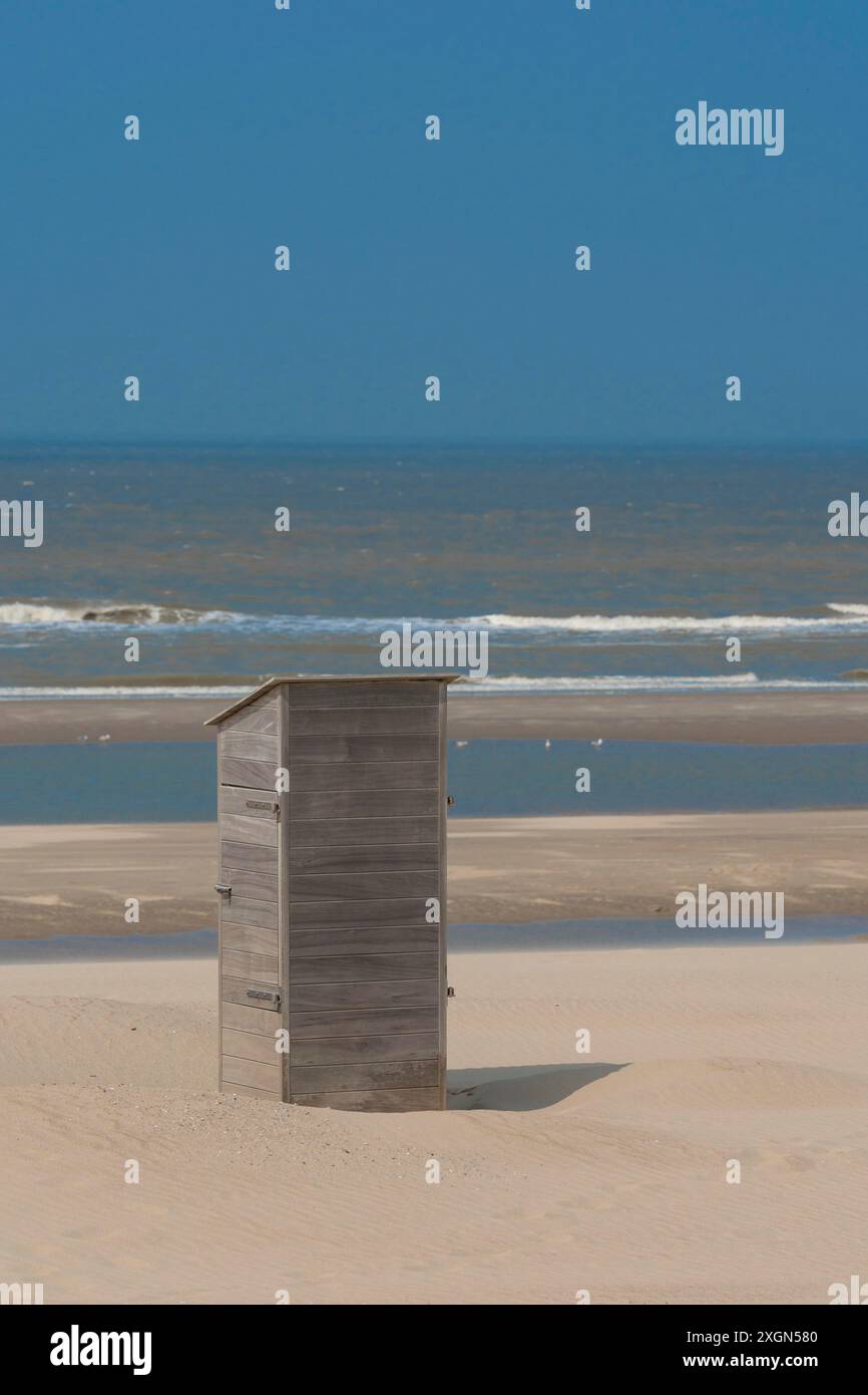 Cabane de plage sur la mer du Nord Banque D'Images