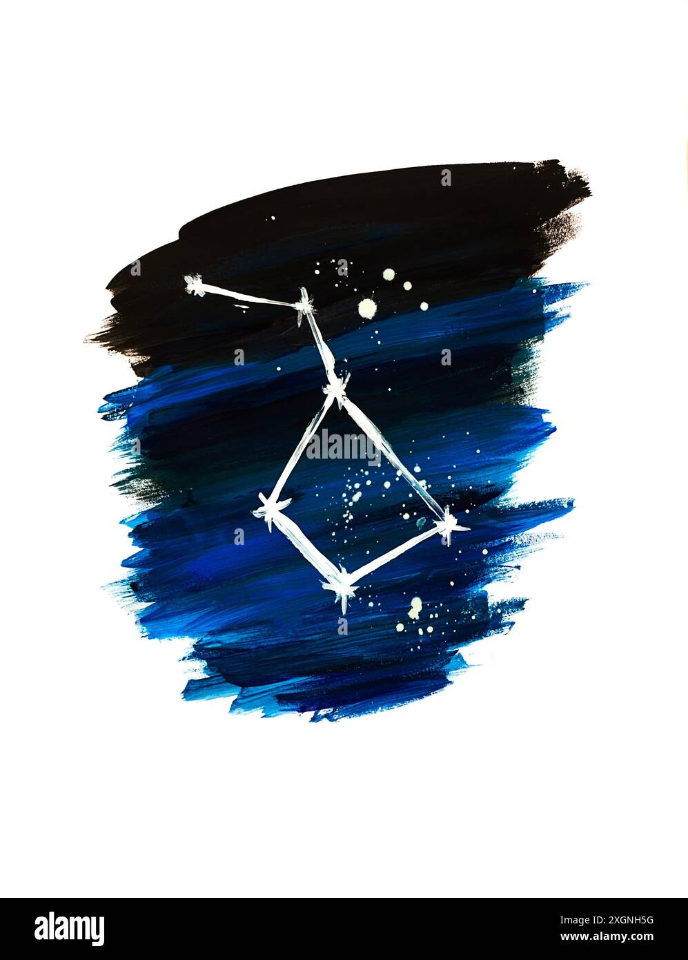 Fond abstrait, ciel nocturne, avec l'apparition d'un ours, coups de peinture, sur fond blanc, dessin, gouache et aquarelle Banque D'Images Fond abstrait, ciel nocturne, avec l'apparition d'un ours, coups de peinture, sur fond blanc, dessin, gouache et aquarelle Banque D'Images