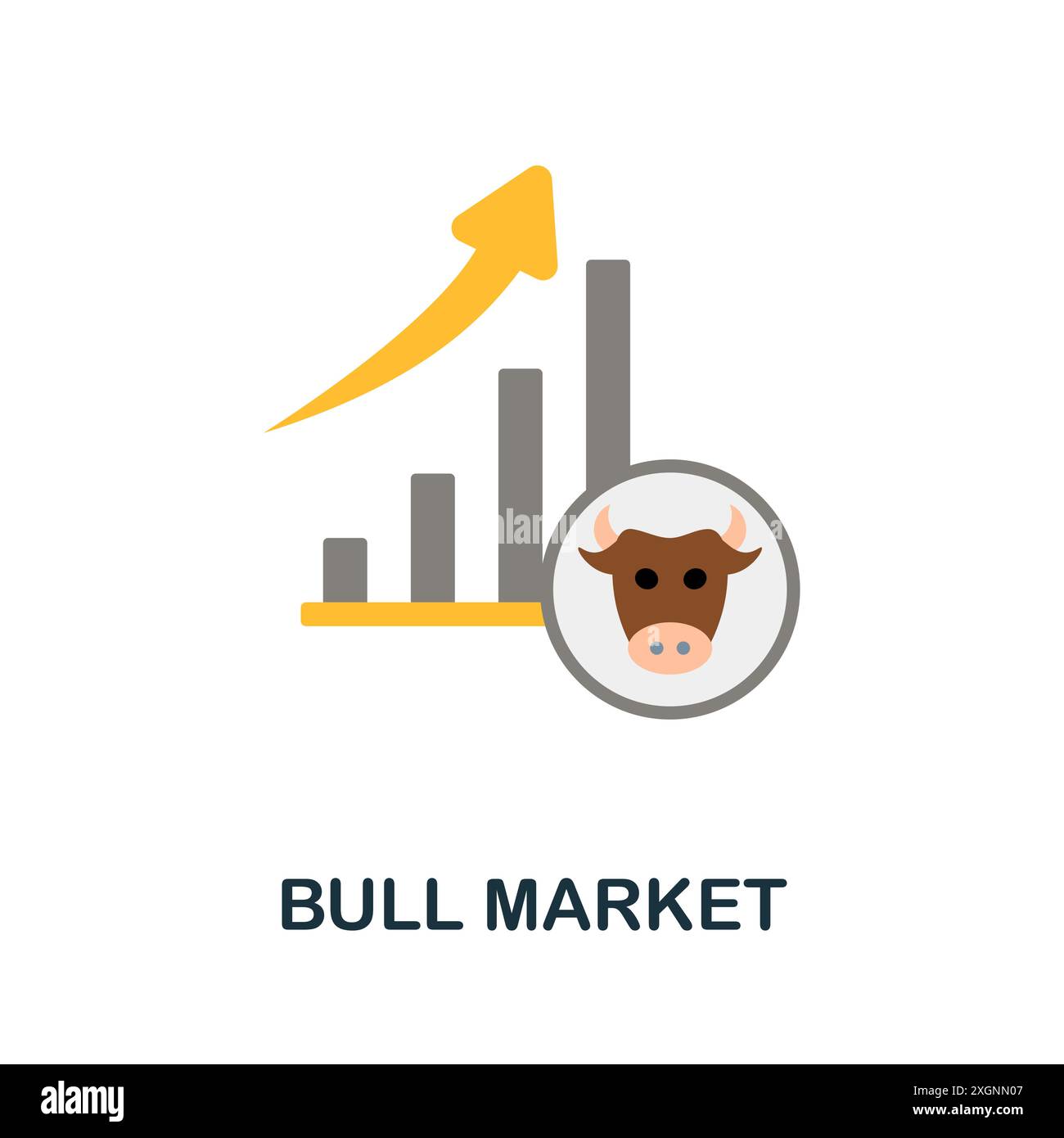 Icône plate Bull Market. Signe coloré de la collection de marché boursier. Illustration d'icône Creative Bull Market pour la conception Web, l'infographie et plus encore Illustration de Vecteur