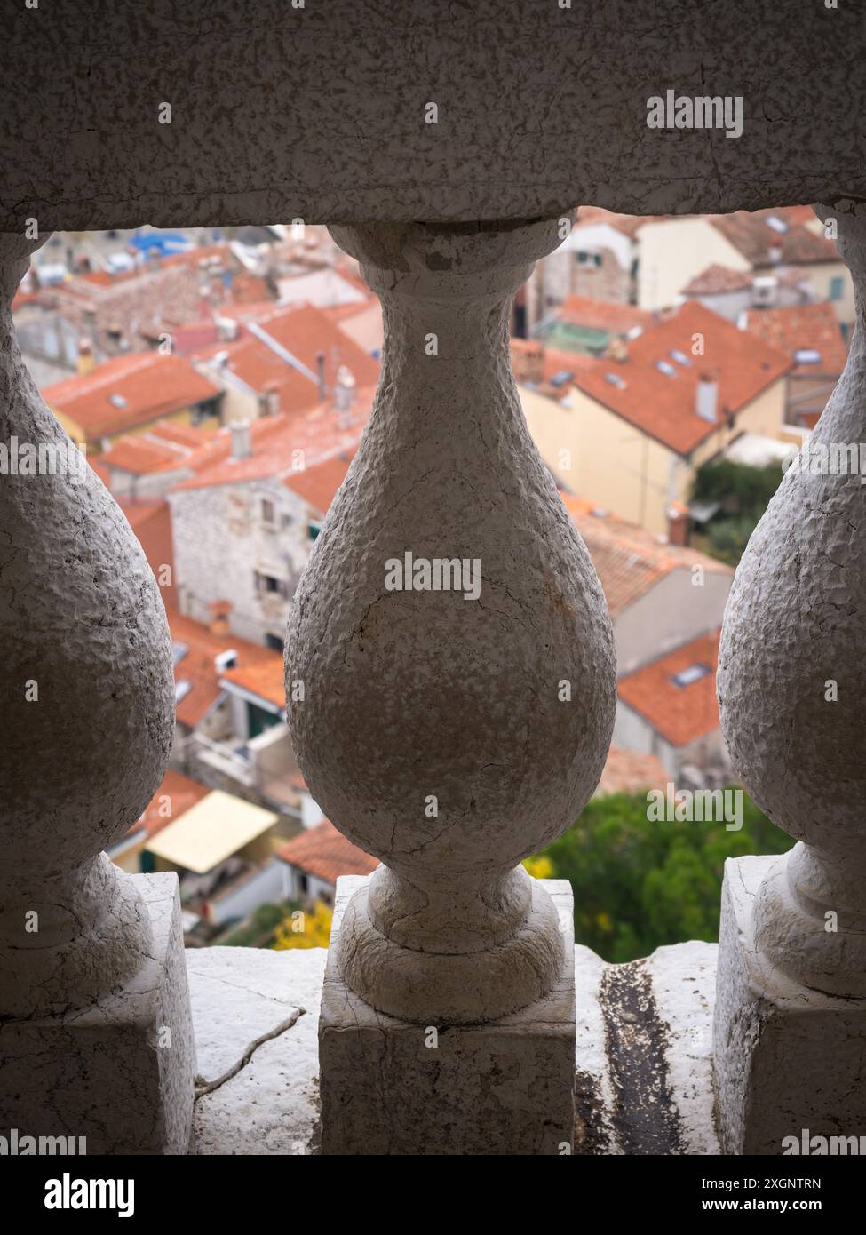 Vue depuis le clocher de Rovinj, Croatie Banque D'Images