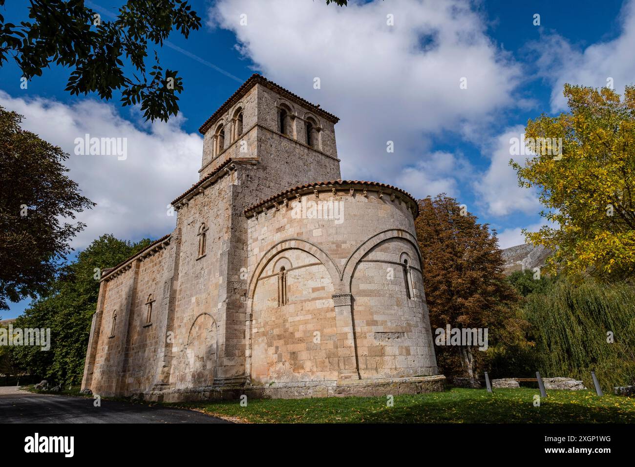 Ermitage de Nuestra Senora del Valle, temple ogival roman d'influence byzantine, XIIe siècle, Burgos, Espagne Banque D'Images