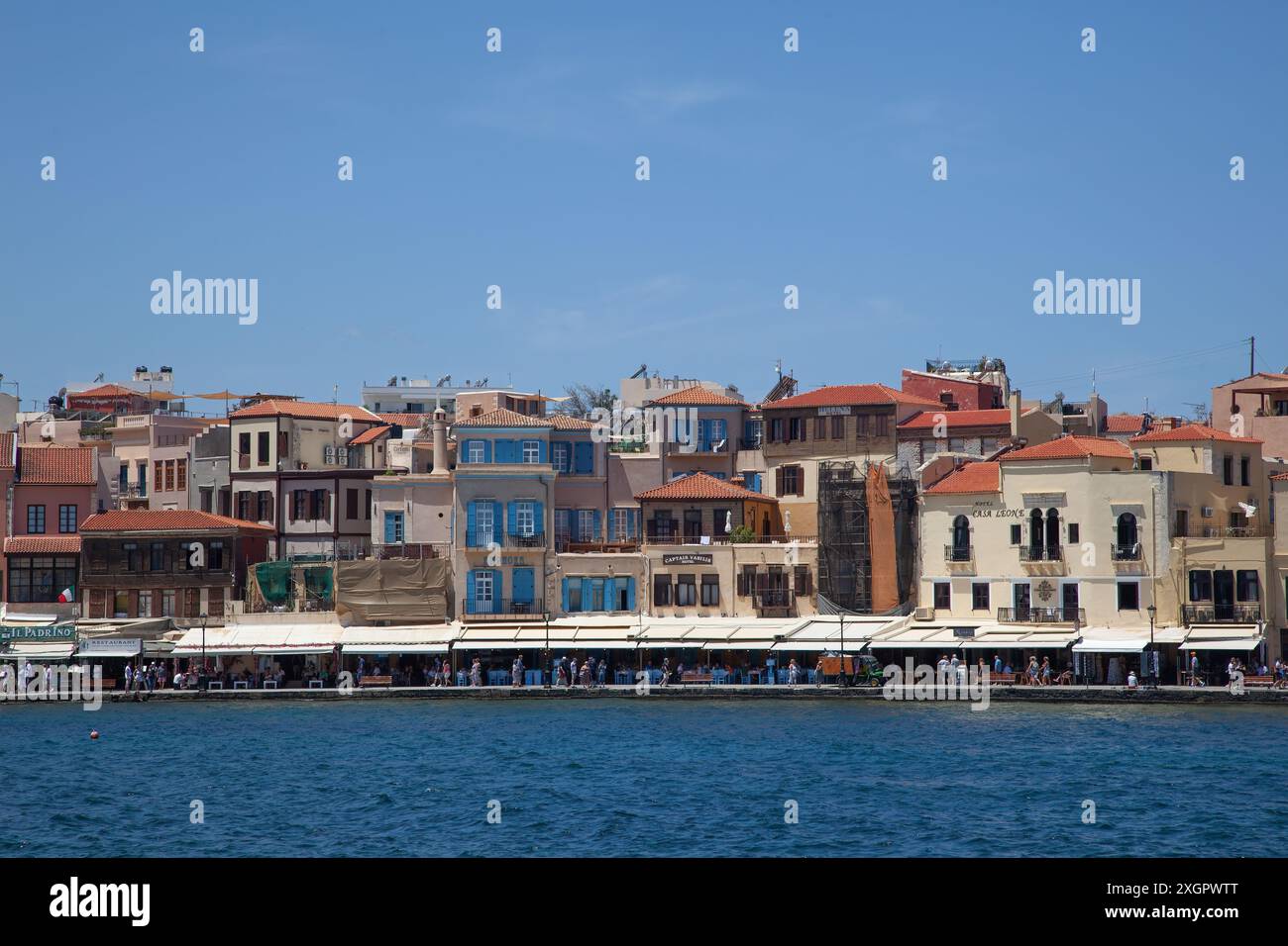 Front de mer de Chania Banque D'Images